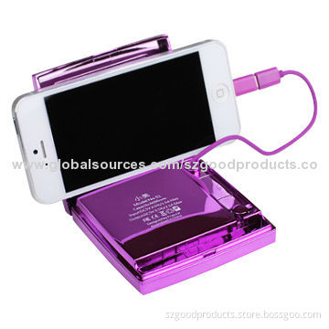 Emergency Mobile Charger with Makeup Mirrors Design, Special Design for Ladies